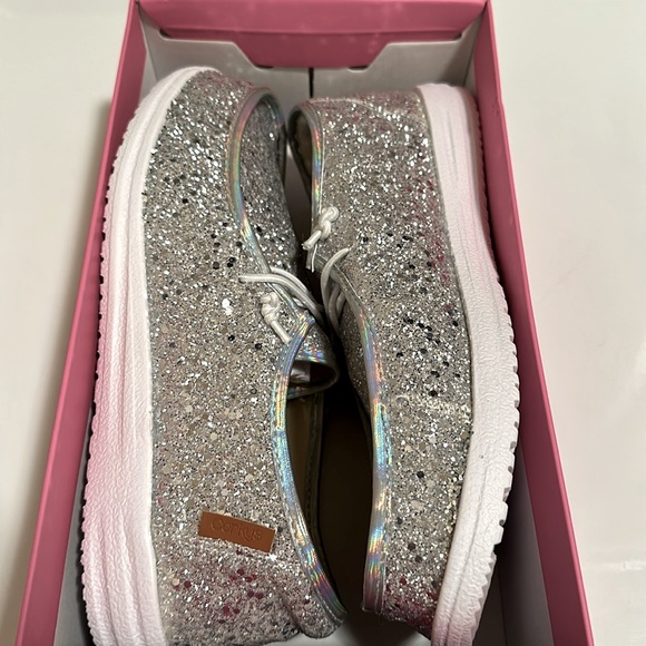 NWT Corky’s Iridescent New Glitter On Deck Shoes Size 10 - Picture 5 of 7
